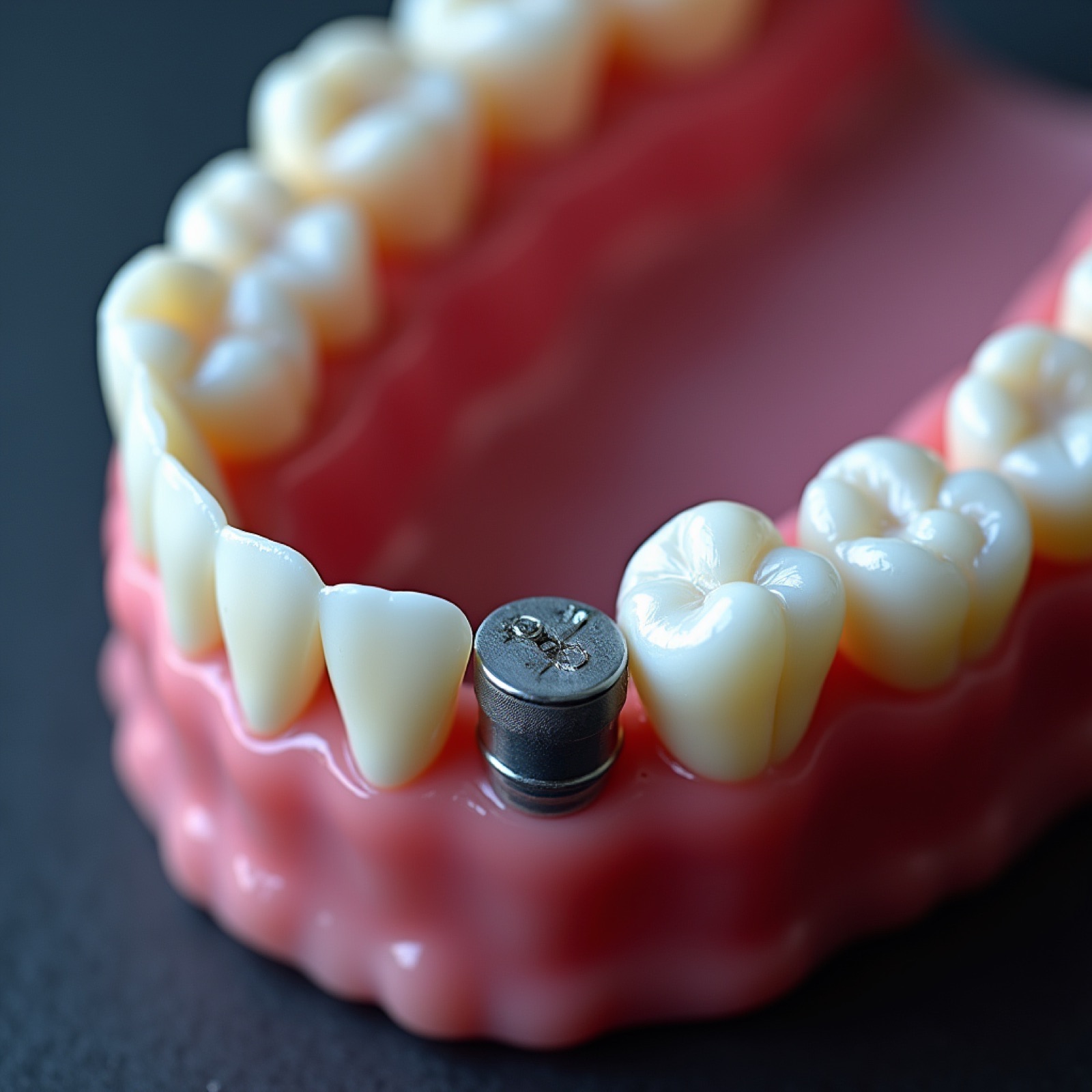 Kalıcı implant bakımı için diş implantı modeli ve implant tedavisi görseli
